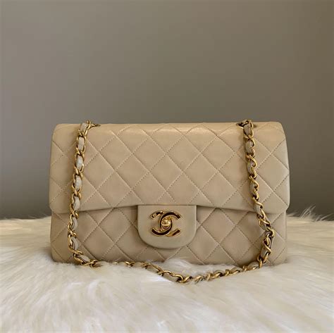 chanel beige classic flap small|Chanel vintage classic flap.